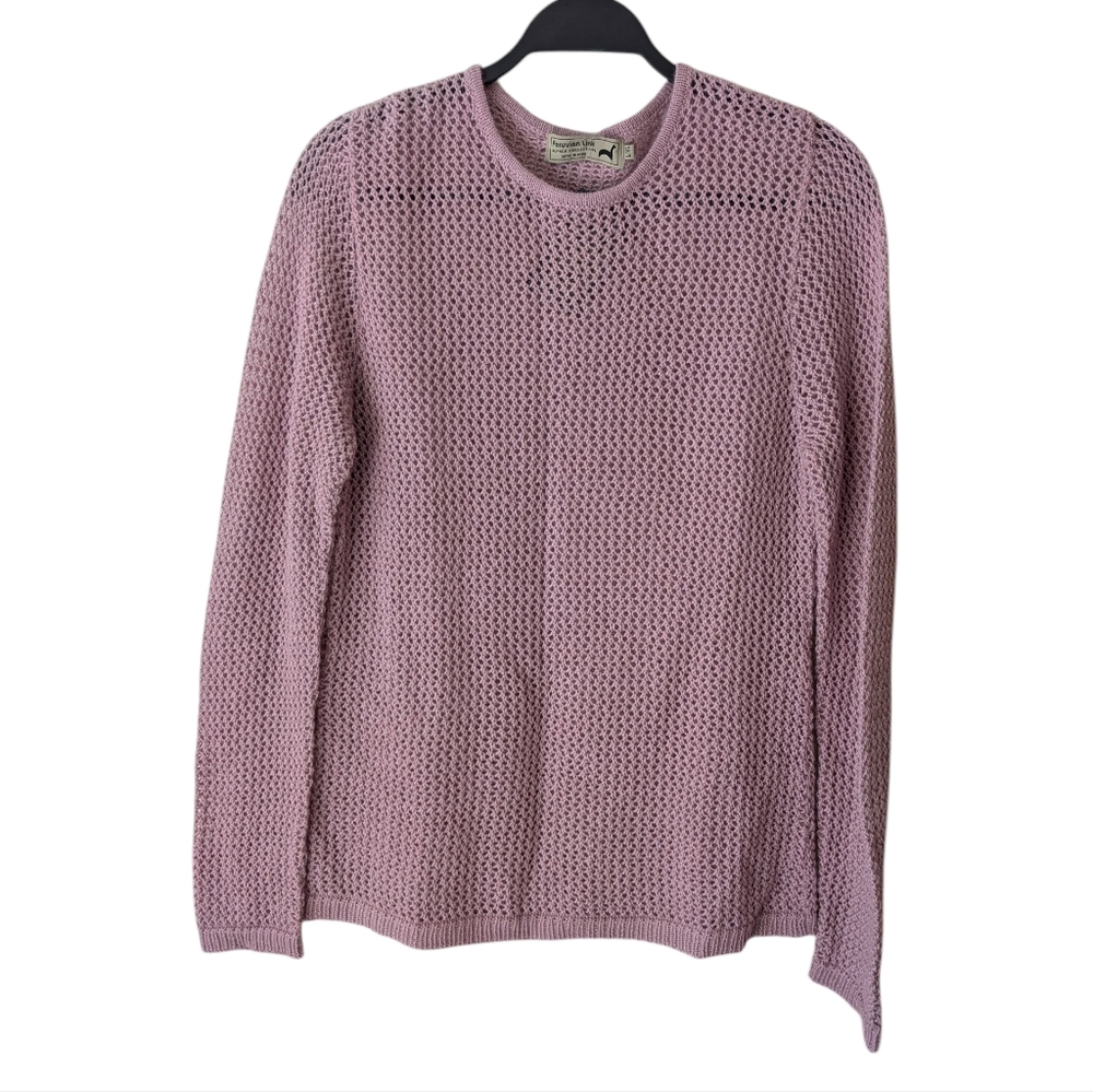 Peruvian‎ Link Open Knit Purple Lavender Alpaca Size L/XL